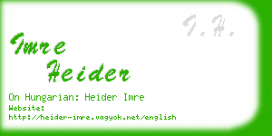 imre heider business card
